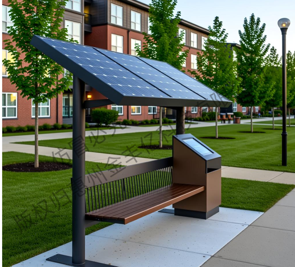 光伏发电充电休闲长椅