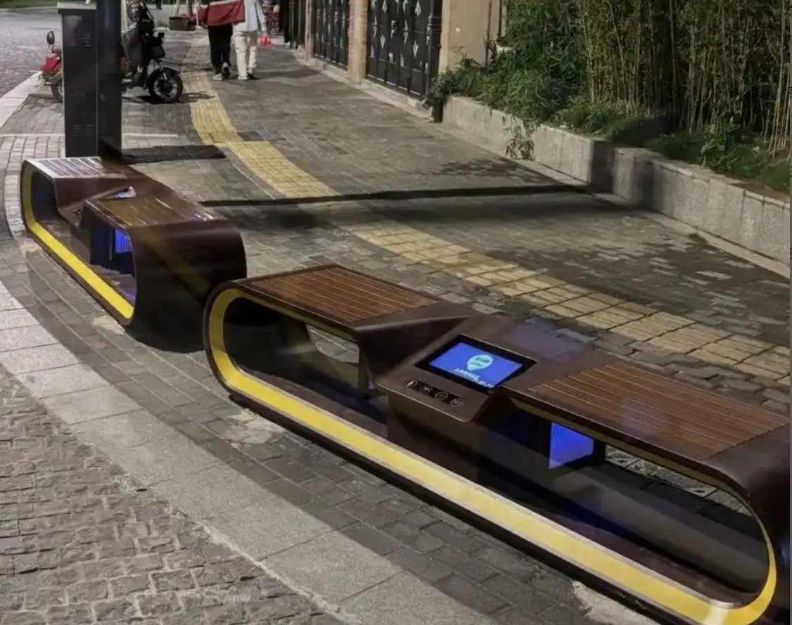 城市街道休息长椅