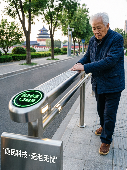 老年人户外散步智慧扶手